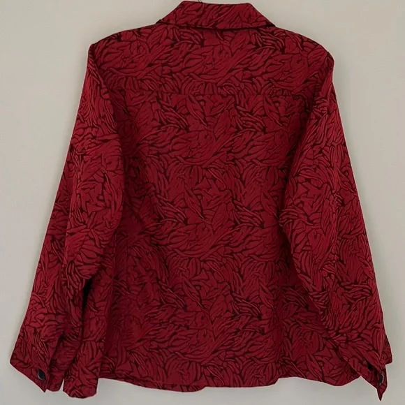 Laura Ashley Woman’s Jacket Size 2X button down Color Red - Picture 2 of 5